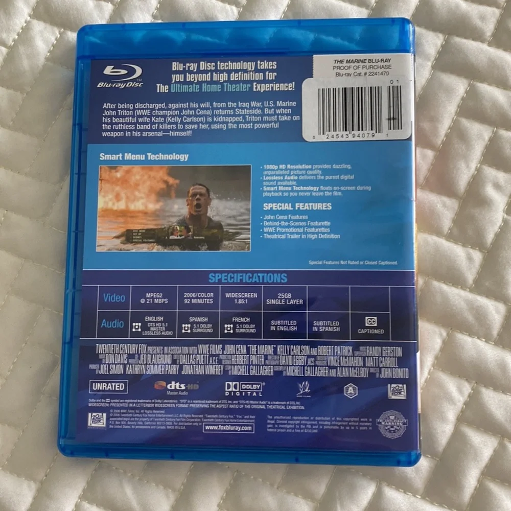 Blu ray movie the marine unrated